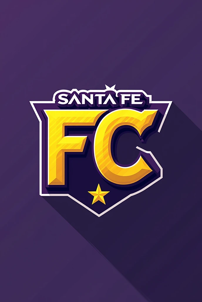 I want an image with the name Santa Fe FC in yellow and purple colors for the football team