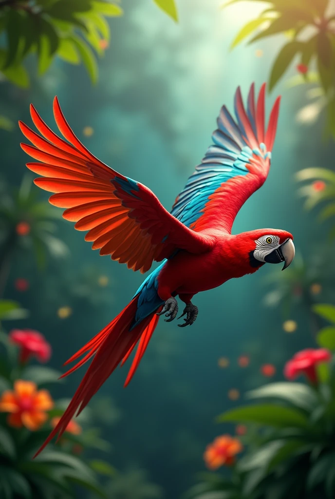 flying macaw