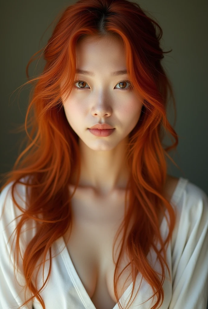 adult  woman, lowrise, Asian, Red hair, peasant