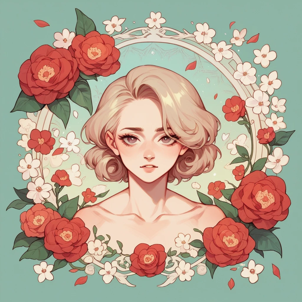 red floral background with cleanser bottle in front