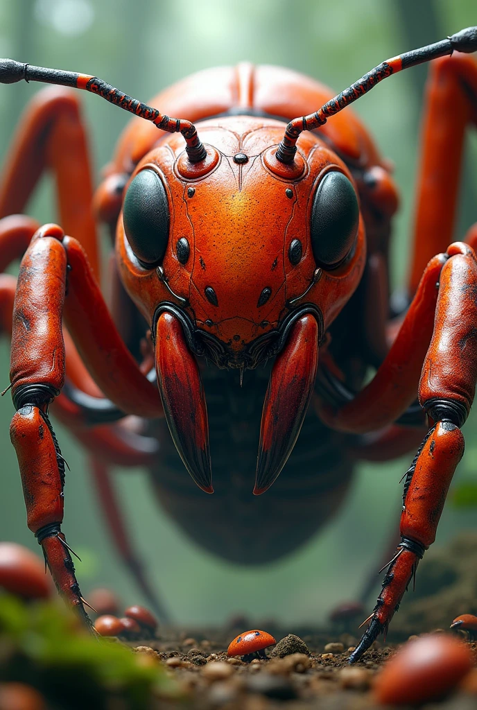 An imposing and most beautiful red ant in the world