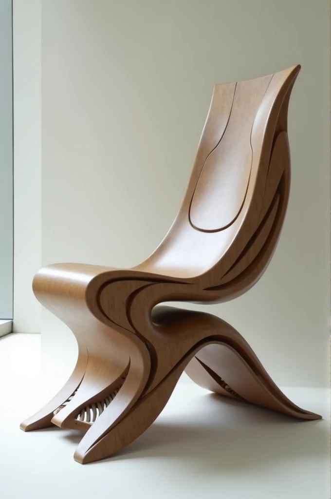 I want an asymmetrical piece of furniture with the Art Nouveau style plus the modern and futuristic style.