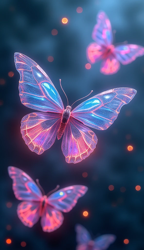 Techno Butterflies: Create designs of butterflies with wings that are part organic and part mechanical, glowing with neon colors. The transparent background will allow these butterflies to appear as though they are hovering lightly on the t-shirt, creating a delicate yet futuristic effect.

