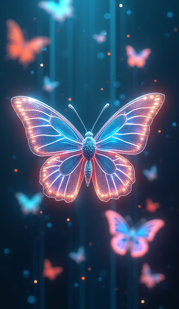 Techno Butterflies: Create designs of butterflies with wings that are part organic and part mechanical, glowing with neon colors. The transparent background will allow these butterflies to appear as though they are hovering lightly on the t-shirt, creating a delicate yet futuristic effect.

