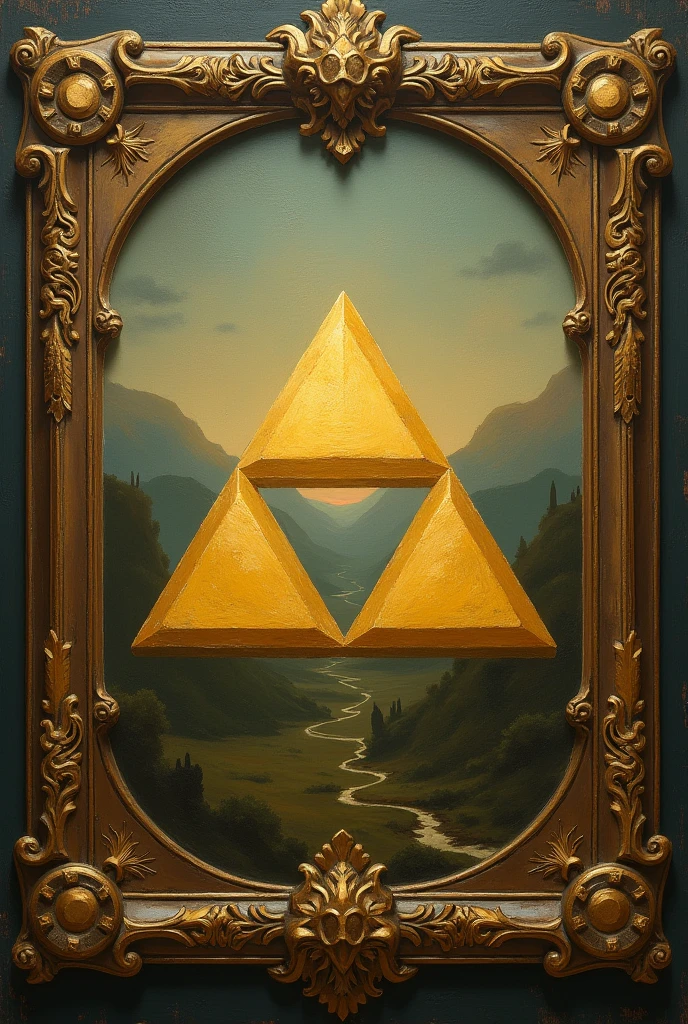 We designed a triforce painting in another style of old painting