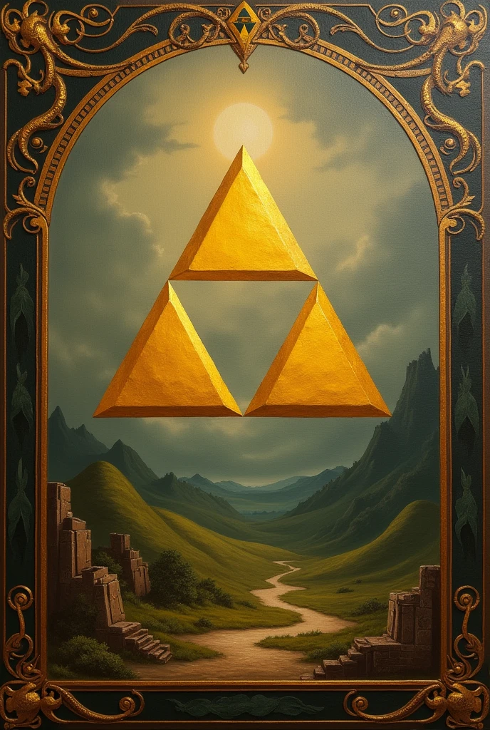 We designed a triforce painting in another style of old painting