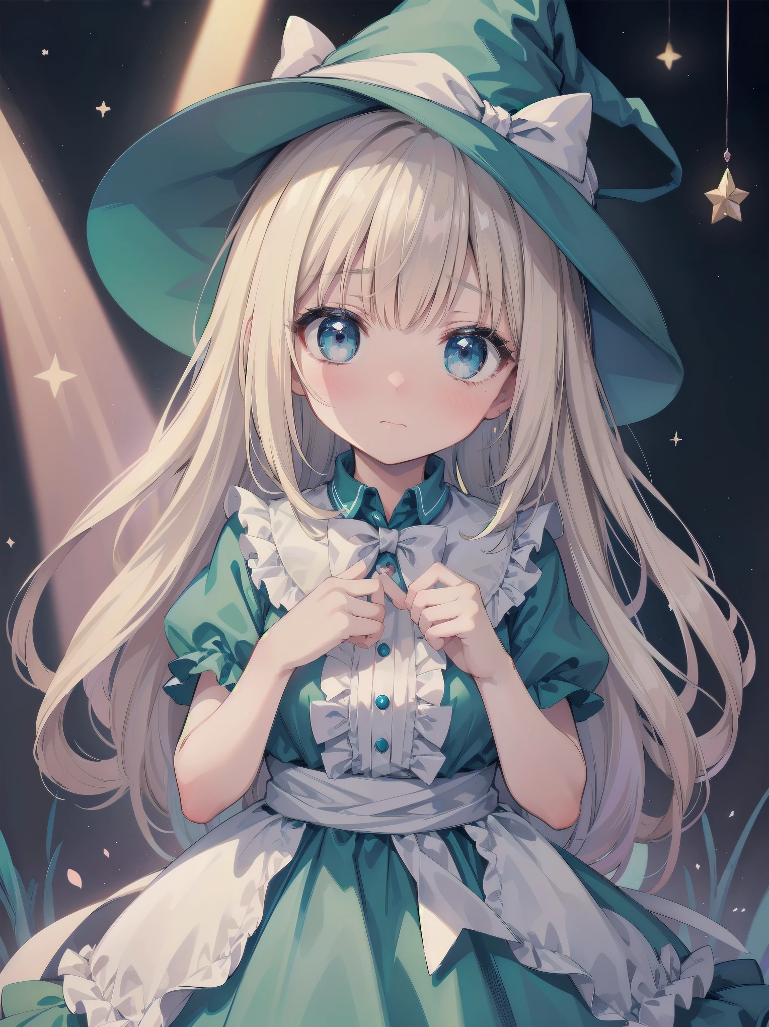 🎶, (🧙♀️), ✡, ✨(hat), , Alice in Wonderland, Alone, very beautiful, cute, adorable, embarrassed, alone, blue eyes, look at viewer, looking up, kawaii tech, pastel colors, kawaii, cute colors, Alice in Wonderland, alone, very beautiful, cute, adorable, embarrassed, alone, blue eyes