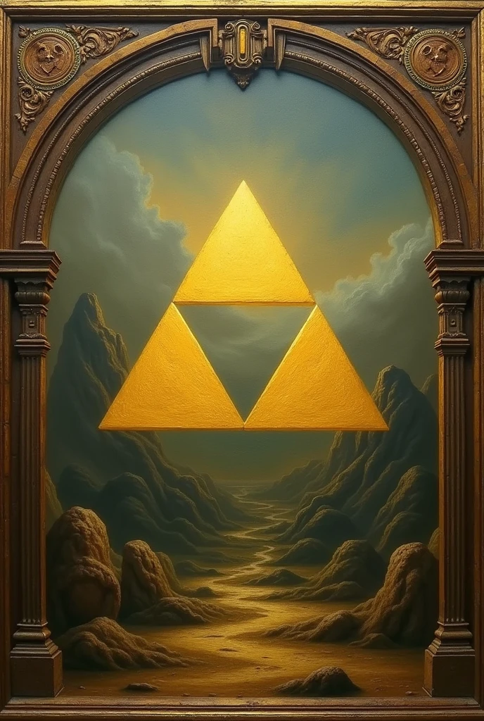 We designed a triforce painting in another style of old painting