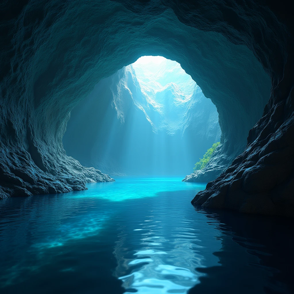 (masterpiece:1.2,Exceptional Quality,mirror-like,Cinematic Experience),8k,wallpaper,Italy,Grotta Azzurra,(Diffuse reflection of light:2.0)