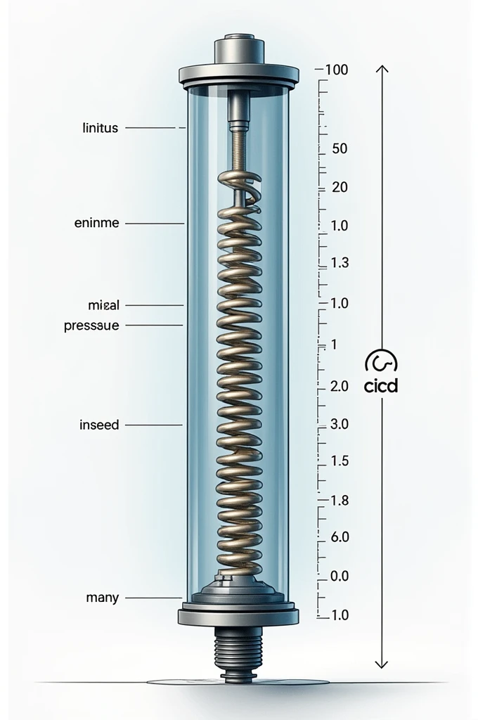 A bourdon tube and its 3 pressures