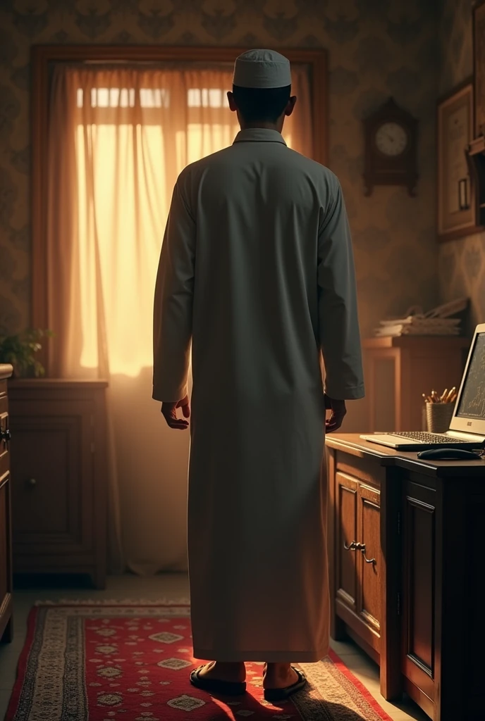 The Islamic husband went away from home for some time made a program.