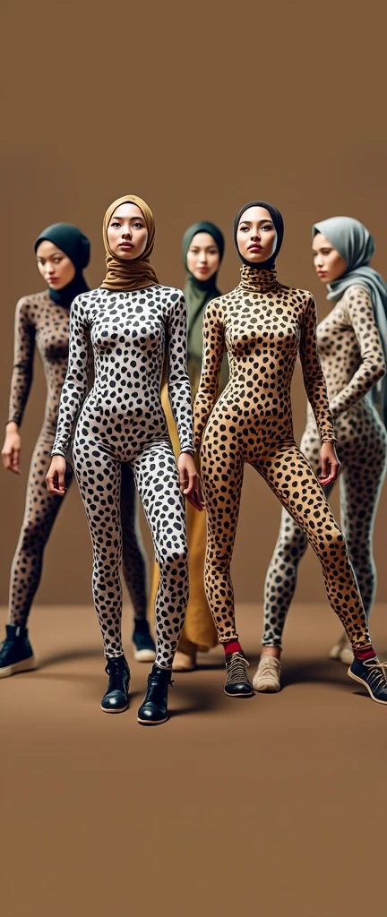 leopard lycra turtleneck unitard catsuit and lycra dancewear hijab are for sale at costume shop for handsome and most thinest Asian muslimah girls