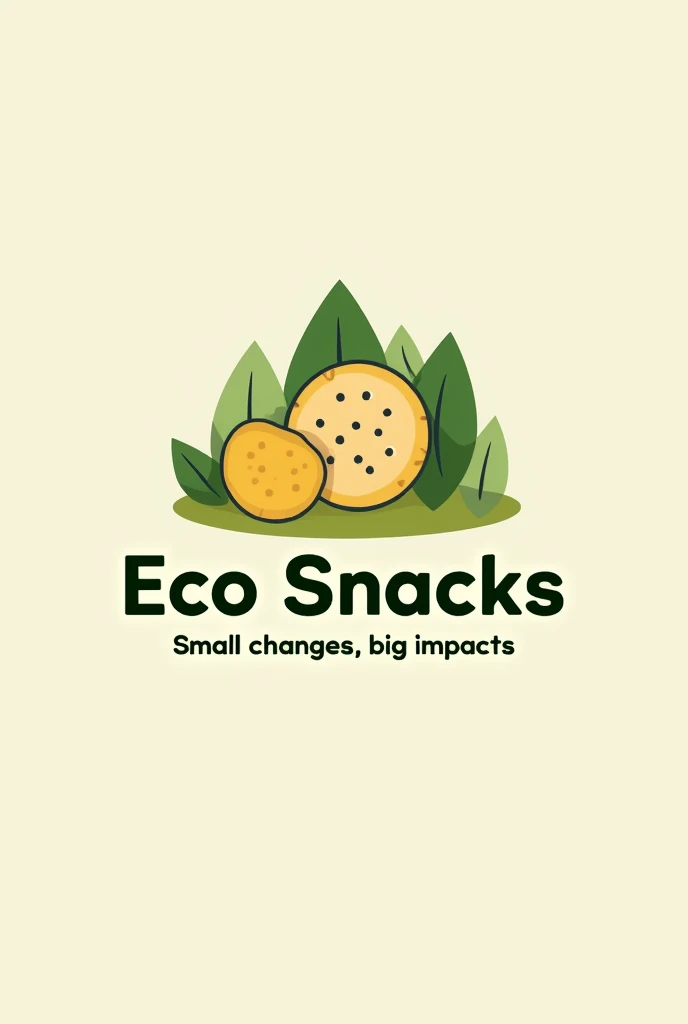 A logo called Eco Snacks with a description that says small changes, big impacts, which highlights the biodegradable