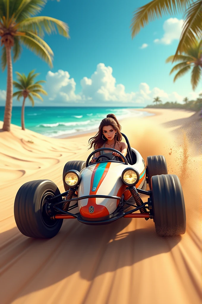 Roxi roller de beach buggy racing 2 con un trofeo