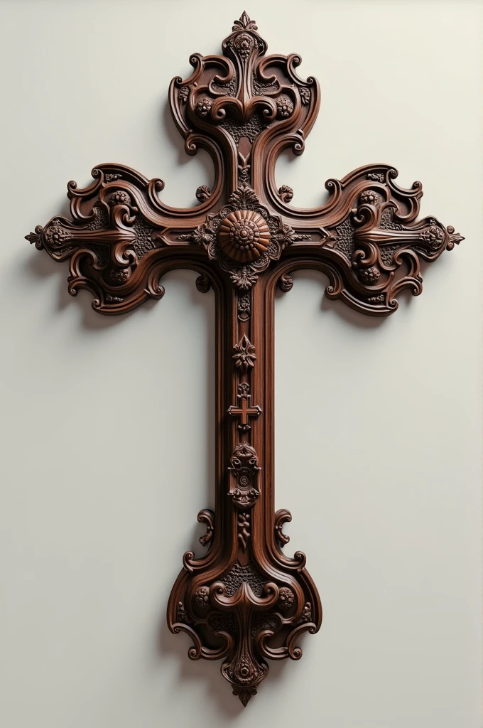 Baroque style wooden cross