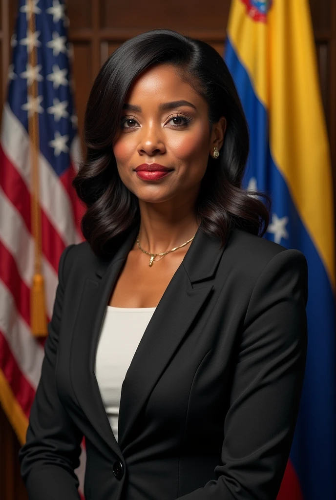 Create a black woman as president of Venezuela