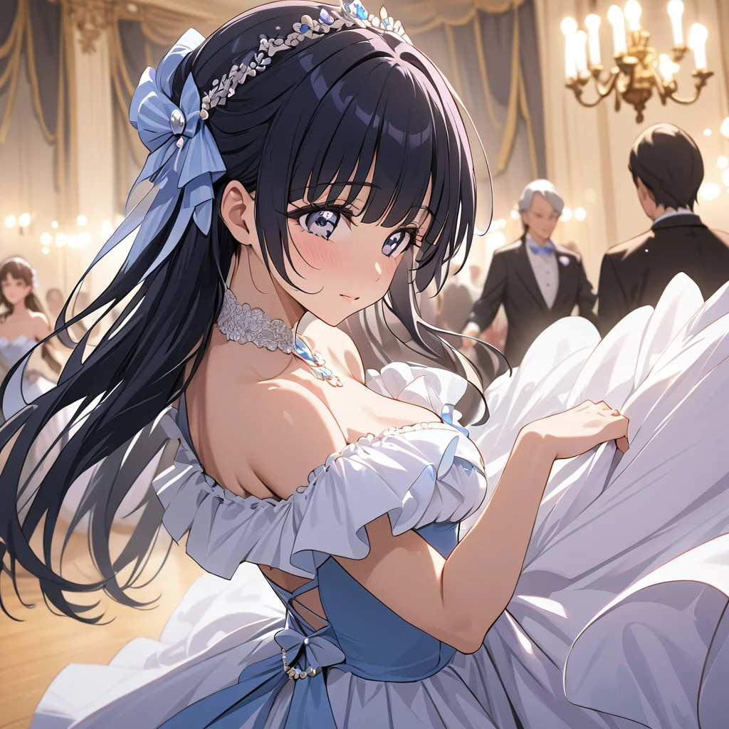 ((Highest quality)), ((masterpiece)), (detailed), （Perfect Face）、The woman is Reika Aoki with semi-long hair、A woman is dancing the waltz in a waltz costume in Vienna