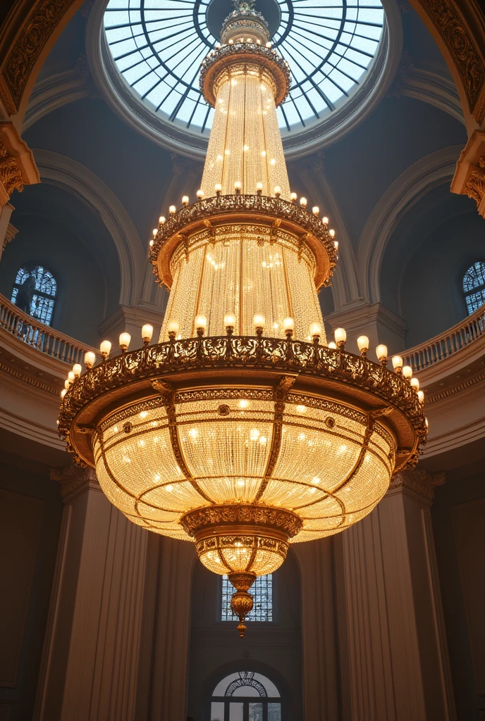 Deep dome ceiling fancy chandelier