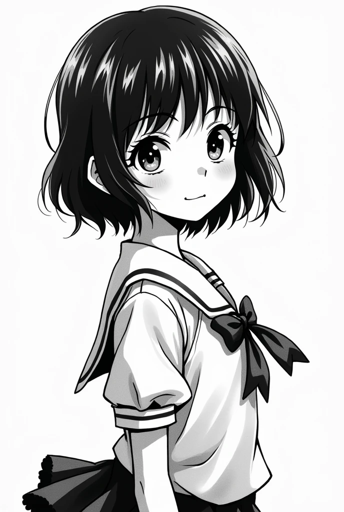 Manga girl white and black