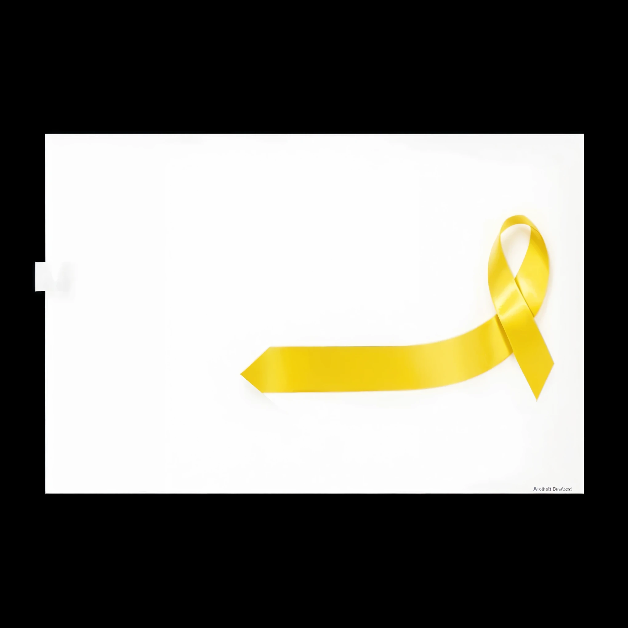 a close up of a yellow ribbon on a white background, white ribbon, awareness, big ribbon, chad, high resolution print :1 cmyk :1, mono-yellow, ribbon, flag, yellow, masterful art, full device, poignant, untitled, by David Burton-Richardson, inspired by João Artur da Silva, peace, panel, paul rand