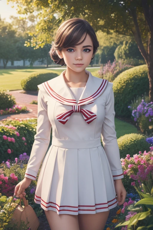 ((masterpiece)), (Highest quality), (Super detailed), ((Very detailed)), 4K, (8k), ，Sailor suit，aesthetics, Dream Core，garden，