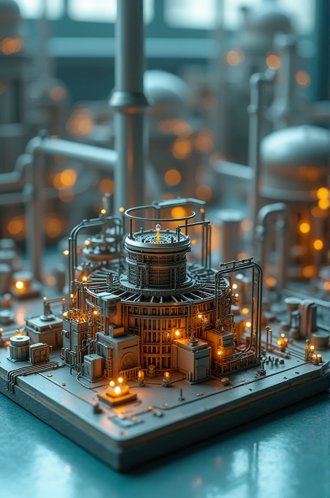 A miniature that presents Nuclear power that produce energy