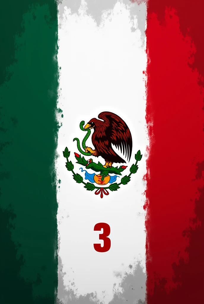 Make an image that contains the Mexican flag in which you have the number 3 and the surname Salazar