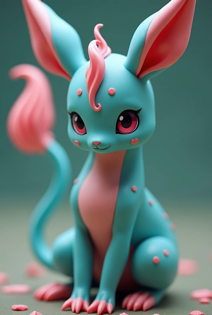 Naked Vaporeon with pink pussy in an erotic position