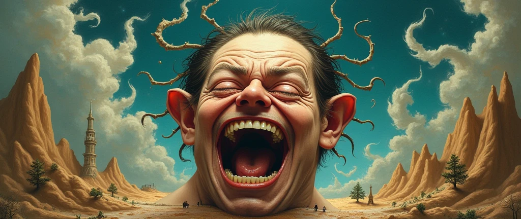 Salvador Dali-style rage、Crying like a storm、Laugh like an idiot