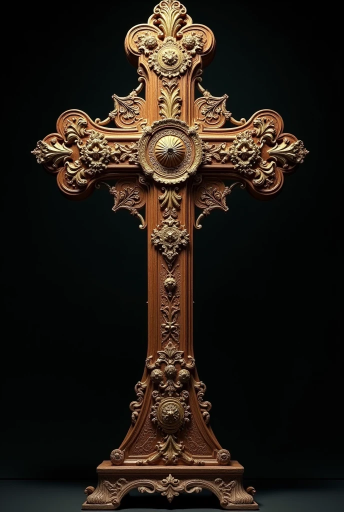 Very detailed baroque style wooden cross