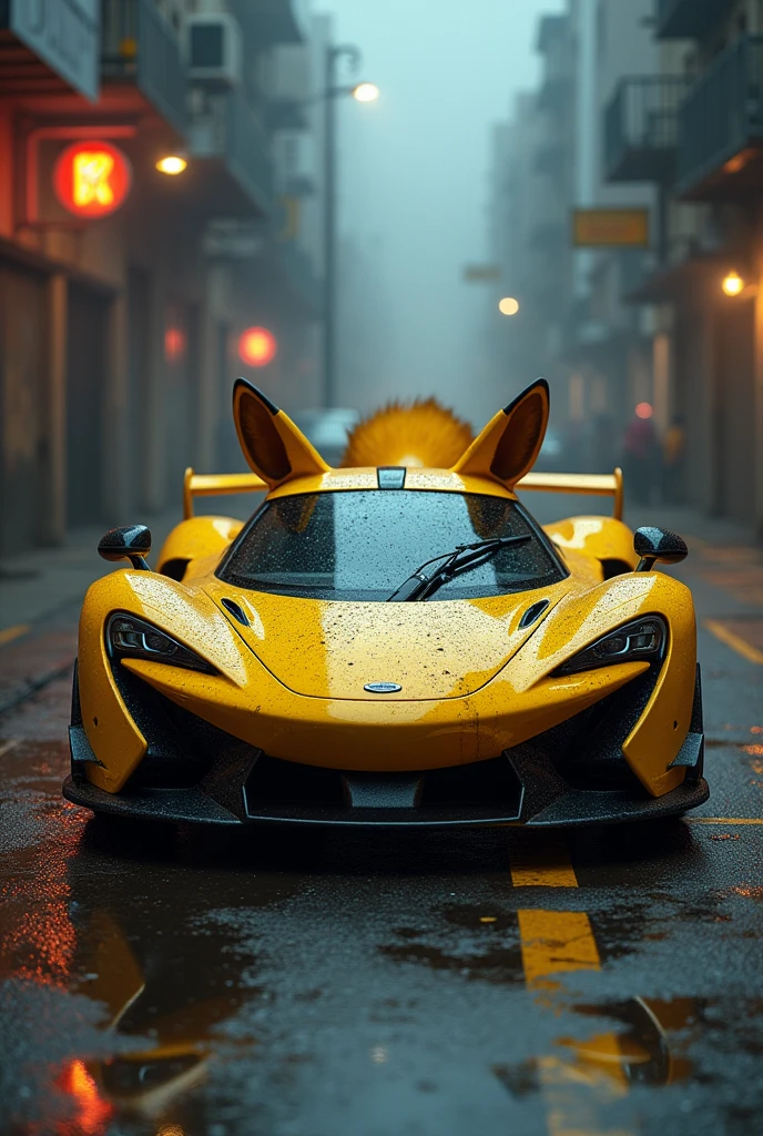 Make a dark yellow fox car