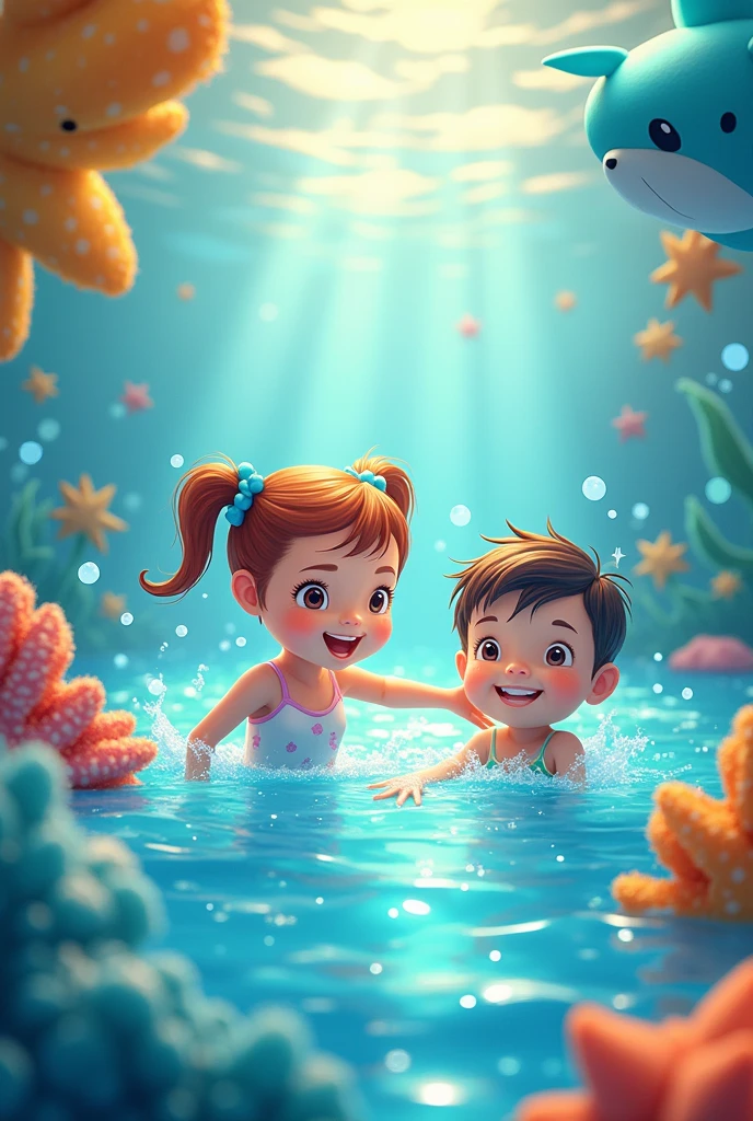 Brand image for a children's aquatic physiotherapy clinic/ neuropediatric hydrotherapy.