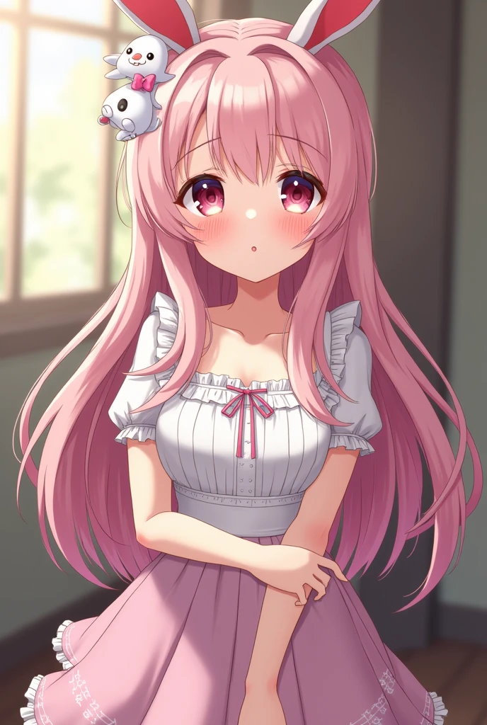 anime girl anal with white rabbit plug