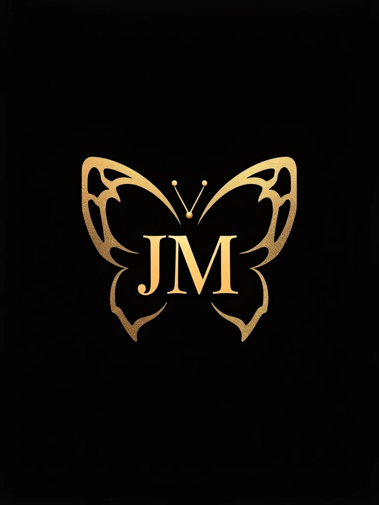 Aqui está um prompt que você pode usar para criar o logo:
"Design a luxurious and elegant logo with the initials 'JM' centered, using a sophisticated gold color. The initials should be bold and prominent. Surround the initials with an outline of a butterfly, with the wings and body also in gold. The butterfly outline should be hollow, creating a light, airy feel while still being visually striking. The overall design should convey a sense of elegance and high-end style, with the gold elements shining against a dark background."