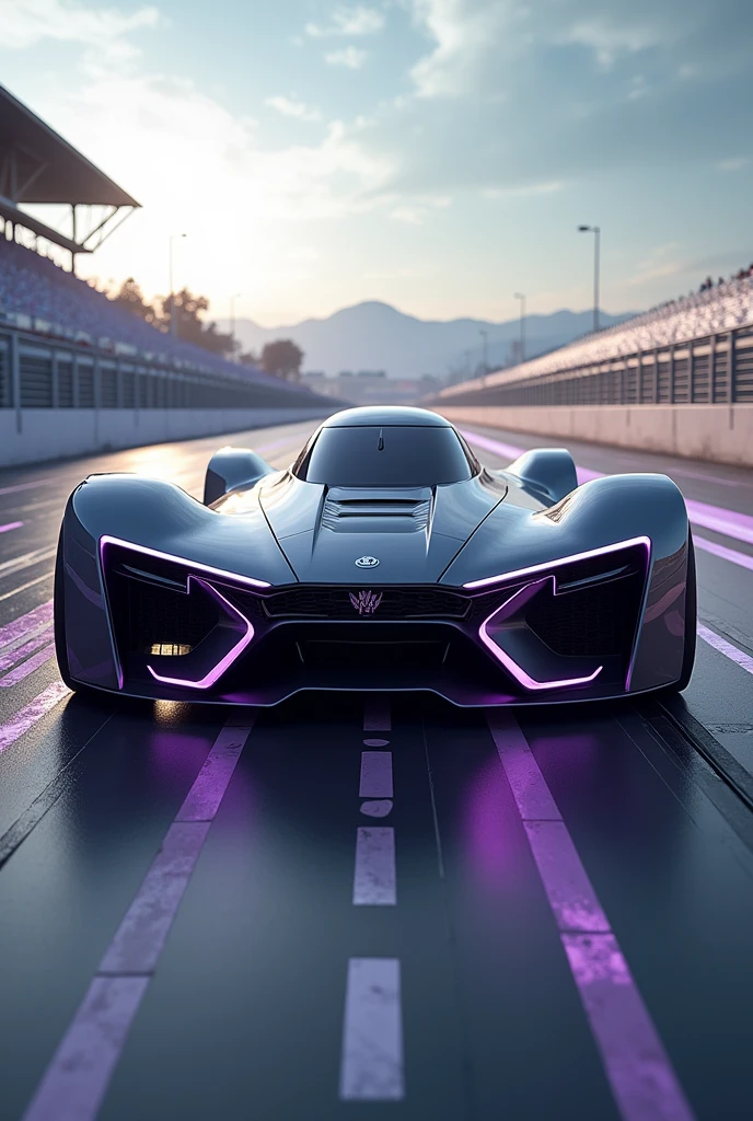 (photorealism:1.2), Y33-125 black and grey frame with purple chassis and purple rims