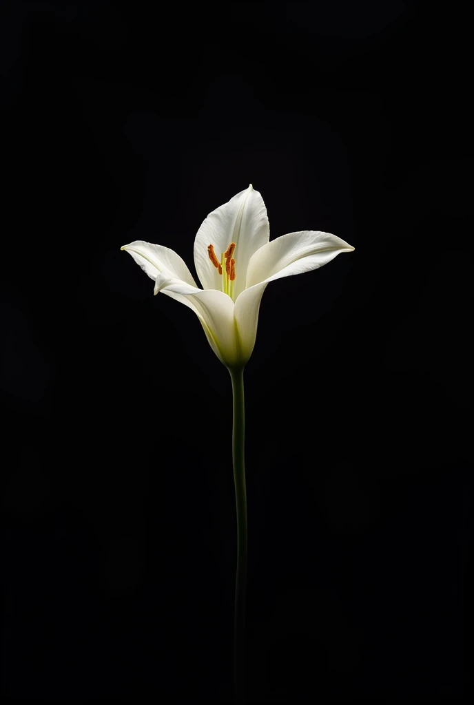 a lily in the center and a black background
