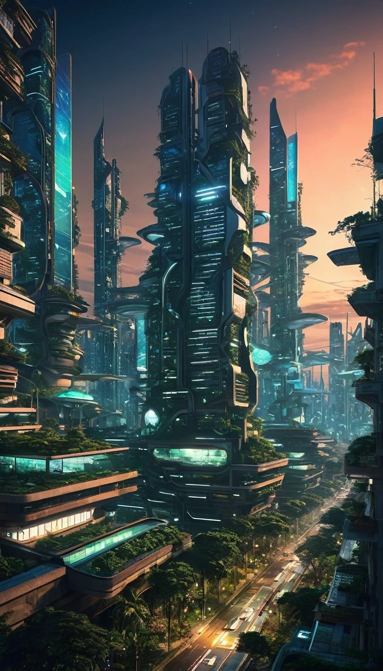 a futuristic city in the middle of the night, sao paulo in the year 2 0 7 0, anno 2070, cgsociety ), cgsociety 9, solarpunk city, nature futurism, photo of futuristic cityscape, speculative futures, landscape of a future city, human futuristic city, solarpunk utopia, futuristic city backgrond, future city