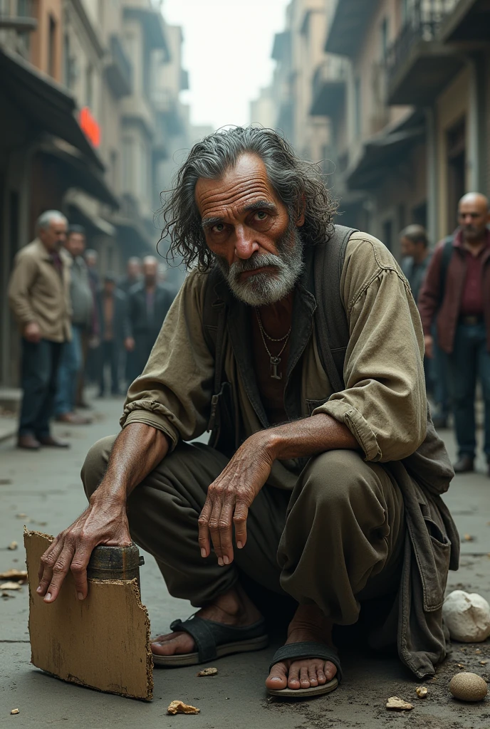 A broke short fat beggar