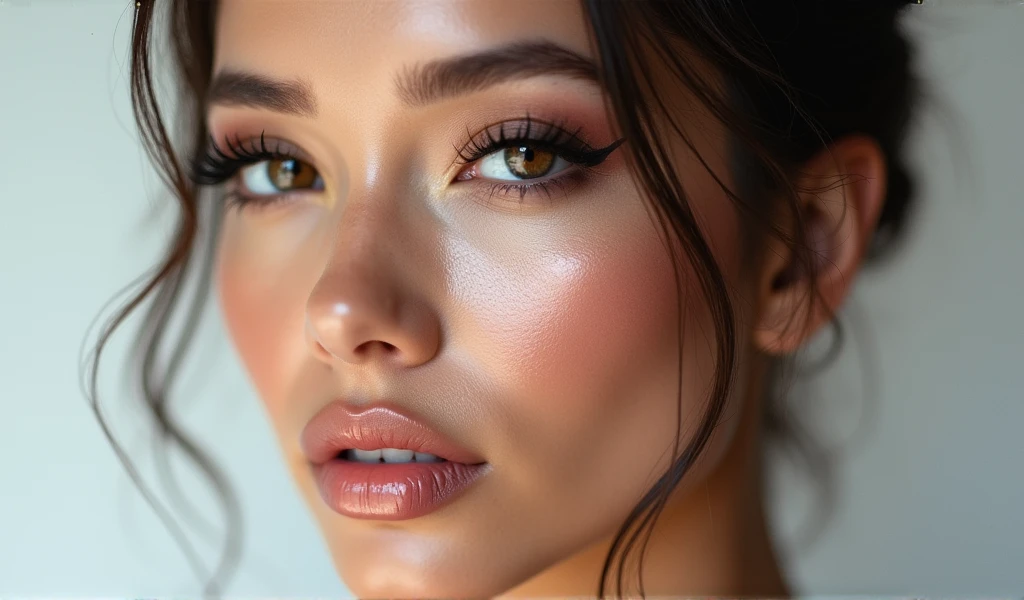 model makeup face woman with store name Hero Beauty