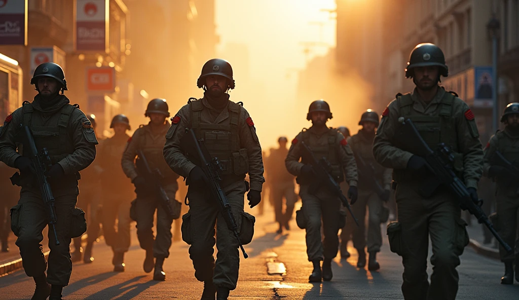 2024 Canberra city in chaos; soldiers marching in the streets
