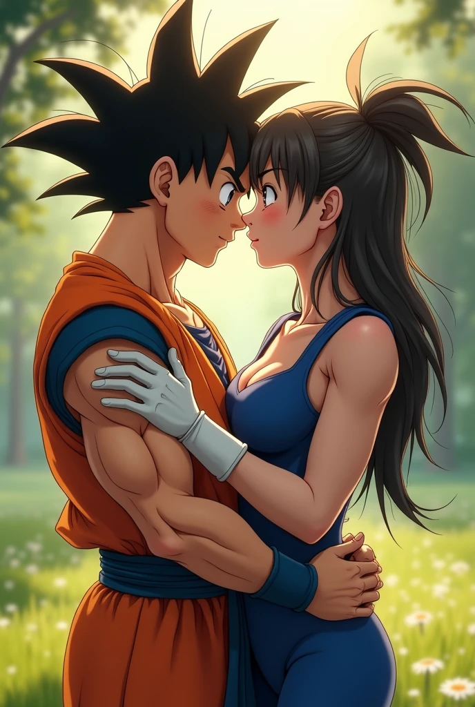 Goku kissing Vegeta