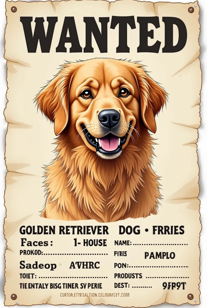 Make a dog wanted poster