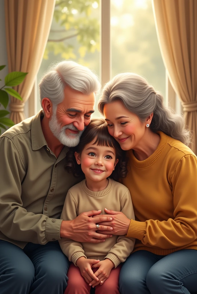 Imagine two grandparents with a granddaughter