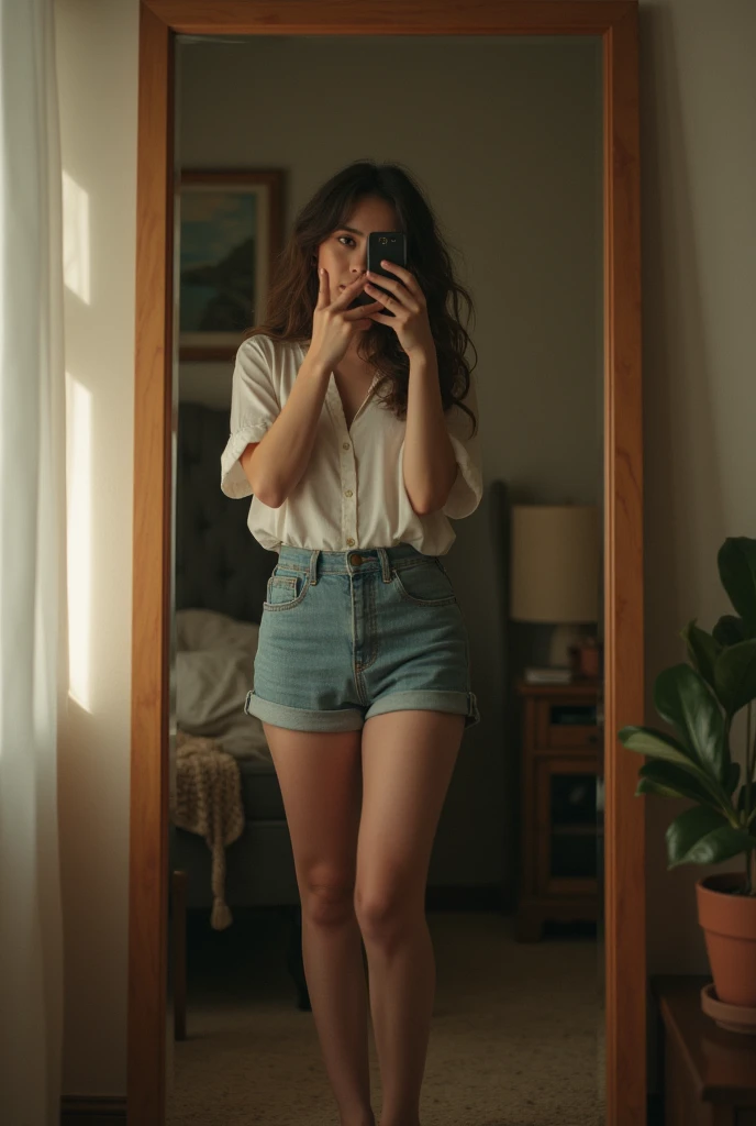 A girl taking a picture in the mirror