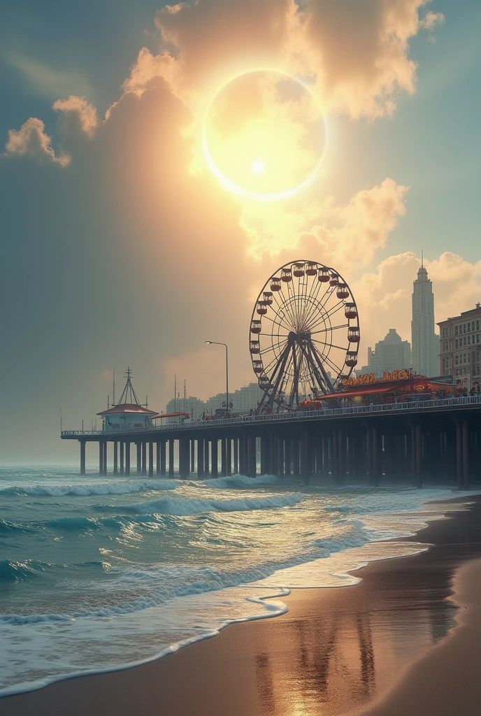 You can create an image of Santa Monica ( Holy ) semi-realist