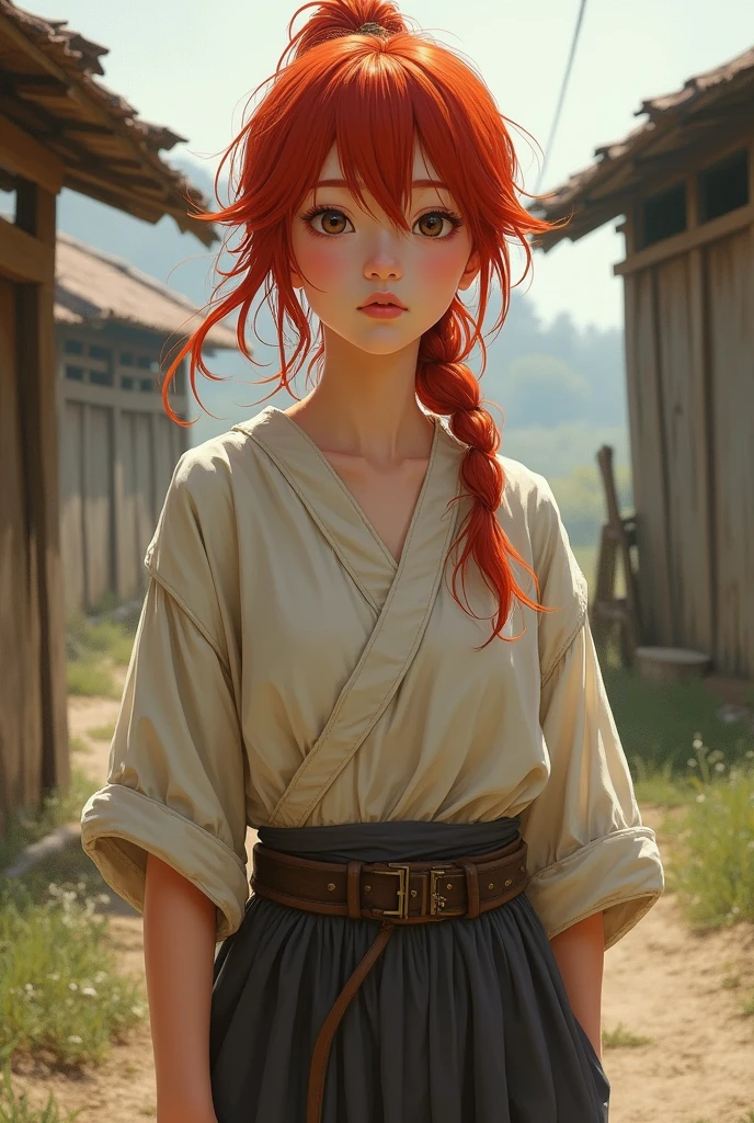 adolescent, Asian, Red hair, peasant
