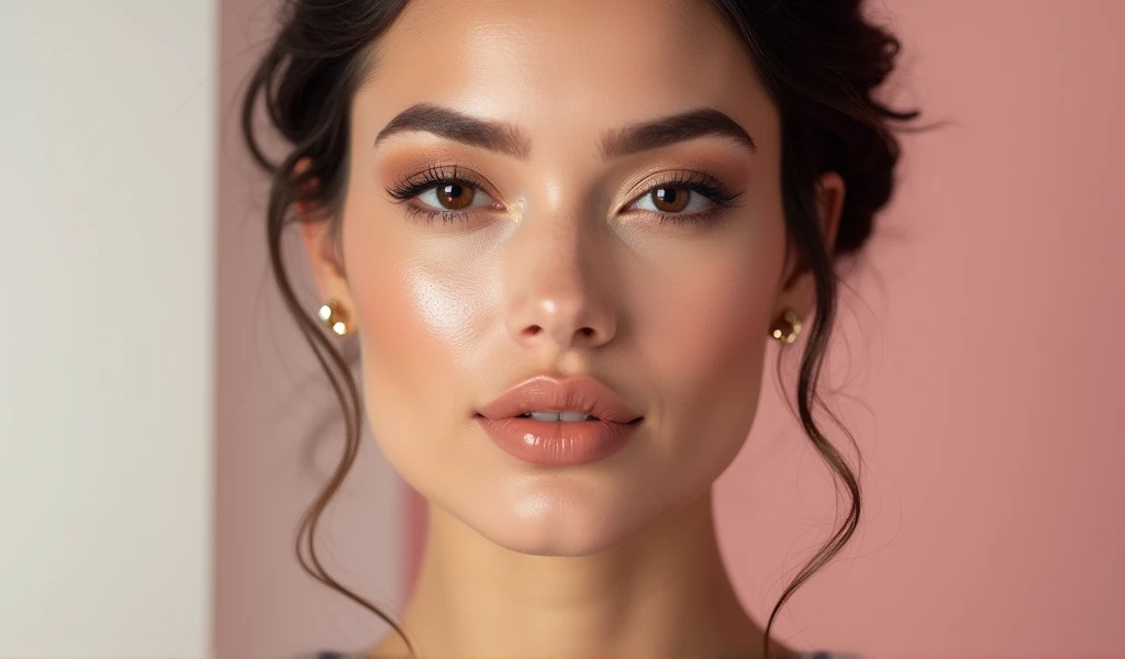 Hero beauty store name model makeup eyebrow woman with Hero Beauty store name