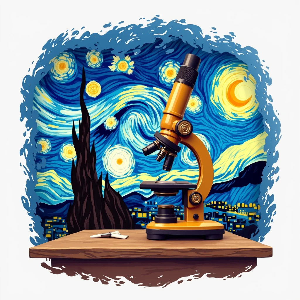 logo with van gogh microscope