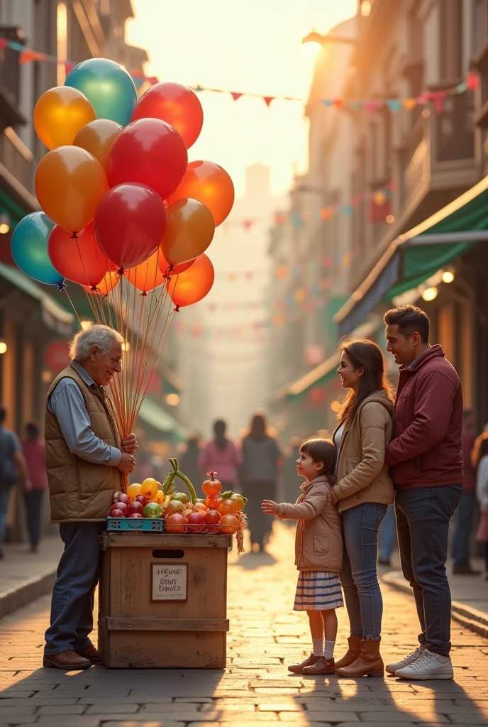When did they arrive?, They saw a boy selling balloons and bought one for their daughter