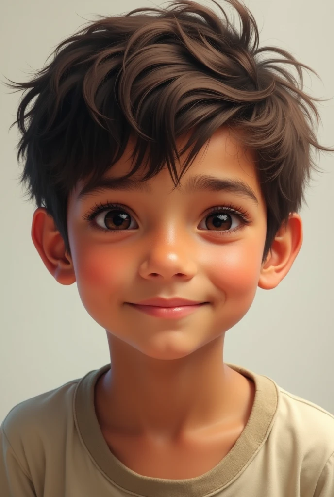 Nepali boy havig light brown hair and eyes and light skin who looks realistic as possible and human